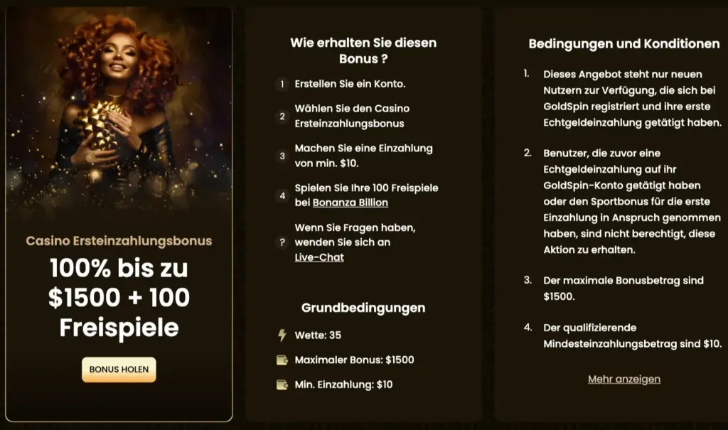GoldSpin-Einzahlungsbonus
